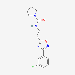 molecular formula C15H17ClN4O2 B7063745 N-[2-[3-(3-chlorophenyl)-1,2,4-oxadiazol-5-yl]ethyl]pyrrolidine-1-carboxamide 