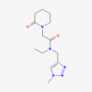 molecular formula C13H21N5O2 B7063765 N-ethyl-N-[(1-methyltriazol-4-yl)methyl]-2-(2-oxopiperidin-1-yl)acetamide 