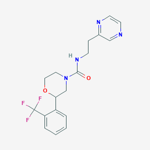 molecular formula C18H19F3N4O2 B7063852 N-(2-pyrazin-2-ylethyl)-2-[2-(trifluoromethyl)phenyl]morpholine-4-carboxamide 