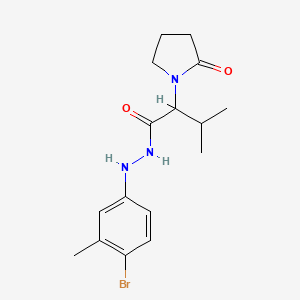 molecular formula C16H22BrN3O2 B7063859 N'-(4-bromo-3-methylphenyl)-3-methyl-2-(2-oxopyrrolidin-1-yl)butanehydrazide 