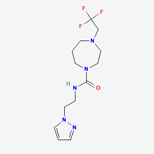 molecular formula C13H20F3N5O B7063869 N-(2-pyrazol-1-ylethyl)-4-(2,2,2-trifluoroethyl)-1,4-diazepane-1-carboxamide 