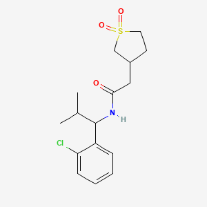 molecular formula C16H22ClNO3S B7063896 N-[1-(2-chlorophenyl)-2-methylpropyl]-2-(1,1-dioxothiolan-3-yl)acetamide 