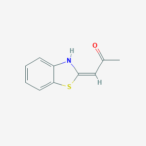 molecular formula C10H9NOS B070639 (1E)-1-(3H-1,3-benzothiazol-2-ylidene)propan-2-one CAS No. 164976-51-6