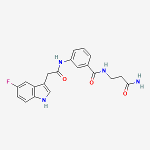molecular formula C20H19FN4O3 B7063906 N-(3-amino-3-oxopropyl)-3-[[2-(5-fluoro-1H-indol-3-yl)acetyl]amino]benzamide 