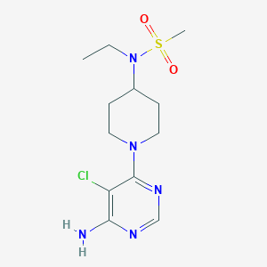 molecular formula C12H20ClN5O2S B7063926 N-[1-(6-amino-5-chloropyrimidin-4-yl)piperidin-4-yl]-N-ethylmethanesulfonamide 