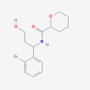 molecular formula C15H20BrNO3 B7063971 N-[1-(2-bromophenyl)-3-hydroxypropyl]oxane-2-carboxamide 