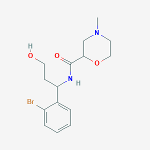 molecular formula C15H21BrN2O3 B7063972 N-[1-(2-bromophenyl)-3-hydroxypropyl]-4-methylmorpholine-2-carboxamide 