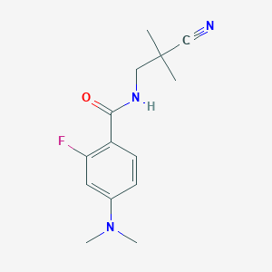 molecular formula C14H18FN3O B7063973 N-(2-cyano-2-methylpropyl)-4-(dimethylamino)-2-fluorobenzamide 