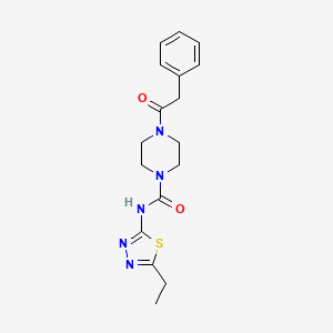 molecular formula C17H21N5O2S B7063974 N-(5-ethyl-1,3,4-thiadiazol-2-yl)-4-(2-phenylacetyl)piperazine-1-carboxamide 