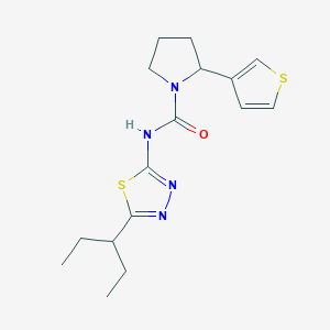 molecular formula C16H22N4OS2 B7063980 N-(5-pentan-3-yl-1,3,4-thiadiazol-2-yl)-2-thiophen-3-ylpyrrolidine-1-carboxamide 