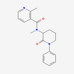 molecular formula C19H21N3O2 B7064109 N,2-dimethyl-N-(2-oxo-1-phenylpiperidin-3-yl)pyridine-3-carboxamide 