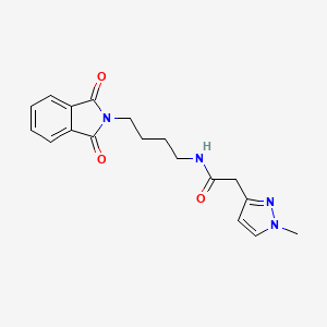 molecular formula C18H20N4O3 B7064128 N-[4-(1,3-dioxoisoindol-2-yl)butyl]-2-(1-methylpyrazol-3-yl)acetamide 