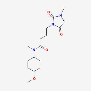 molecular formula C16H27N3O4 B7064139 N-(4-methoxycyclohexyl)-N-methyl-4-(3-methyl-2,5-dioxoimidazolidin-1-yl)butanamide 