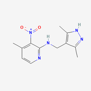 molecular formula C12H15N5O2 B7064174 N-[(3,5-dimethyl-1H-pyrazol-4-yl)methyl]-4-methyl-3-nitropyridin-2-amine 