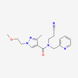 molecular formula C17H21N5O2 B7064191 N-(2-cyanoethyl)-1-(2-methoxyethyl)-3-methyl-N-(pyridin-2-ylmethyl)pyrazole-4-carboxamide 