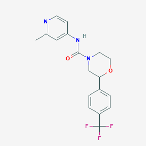 molecular formula C18H18F3N3O2 B7064204 N-(2-methylpyridin-4-yl)-2-[4-(trifluoromethyl)phenyl]morpholine-4-carboxamide 