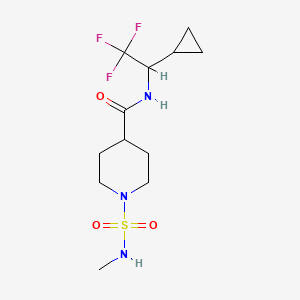 molecular formula C12H20F3N3O3S B7064235 N-(1-cyclopropyl-2,2,2-trifluoroethyl)-1-(methylsulfamoyl)piperidine-4-carboxamide 