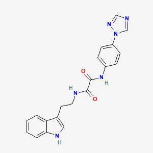 molecular formula C20H18N6O2 B7064278 N-[2-(1H-indol-3-yl)ethyl]-N'-[4-(1,2,4-triazol-1-yl)phenyl]oxamide 