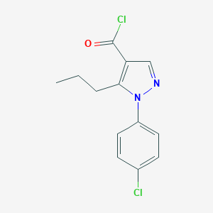 molecular formula C13H12Cl2N2O B070643 1-(4-氯苯基)-5-丙基-1H-吡唑-4-羰基氯 CAS No. 175137-18-5