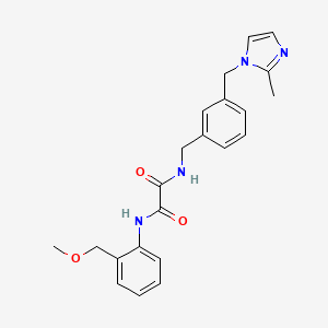 molecular formula C22H24N4O3 B7064327 N'-[2-(methoxymethyl)phenyl]-N-[[3-[(2-methylimidazol-1-yl)methyl]phenyl]methyl]oxamide 