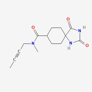 molecular formula C14H19N3O3 B7064456 N-but-2-ynyl-N-methyl-2,4-dioxo-1,3-diazaspiro[4.5]decane-8-carboxamide 