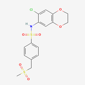 molecular formula C16H16ClNO6S2 B7064583 N-(6-chloro-2,3-dihydro-1,4-benzodioxin-7-yl)-4-(methylsulfonylmethyl)benzenesulfonamide 