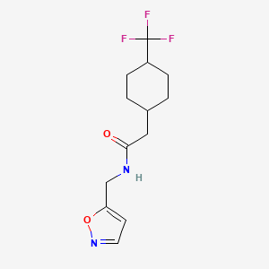 molecular formula C13H17F3N2O2 B7064629 N-(1,2-oxazol-5-ylmethyl)-2-[4-(trifluoromethyl)cyclohexyl]acetamide 