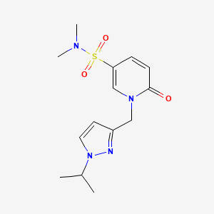molecular formula C14H20N4O3S B7064665 N,N-dimethyl-6-oxo-1-[(1-propan-2-ylpyrazol-3-yl)methyl]pyridine-3-sulfonamide 