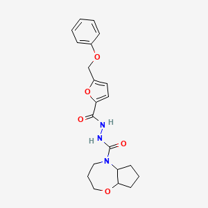 molecular formula C21H25N3O5 B7064692 N'-[5-(phenoxymethyl)furan-2-carbonyl]-2,3,4,5a,6,7,8,8a-octahydrocyclopenta[b][1,4]oxazepine-5-carbohydrazide 