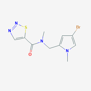 molecular formula C10H11BrN4OS B7064744 N-[(4-bromo-1-methylpyrrol-2-yl)methyl]-N-methylthiadiazole-5-carboxamide 