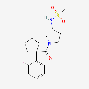 molecular formula C17H23FN2O3S B7064770 N-[1-[1-(2-fluorophenyl)cyclopentanecarbonyl]pyrrolidin-3-yl]methanesulfonamide 