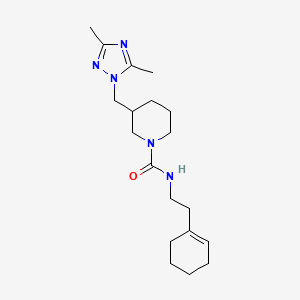 molecular formula C19H31N5O B7064800 N-[2-(cyclohexen-1-yl)ethyl]-3-[(3,5-dimethyl-1,2,4-triazol-1-yl)methyl]piperidine-1-carboxamide 