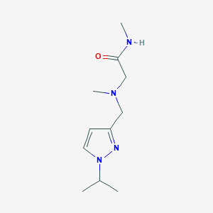molecular formula C11H20N4O B7064808 N-methyl-2-[methyl-[(1-propan-2-ylpyrazol-3-yl)methyl]amino]acetamide 