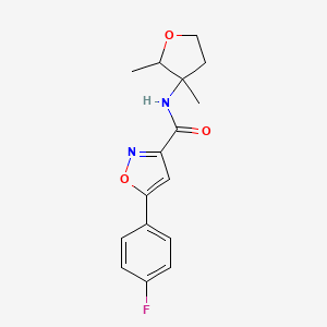 molecular formula C16H17FN2O3 B7064897 N-(2,3-dimethyloxolan-3-yl)-5-(4-fluorophenyl)-1,2-oxazole-3-carboxamide 