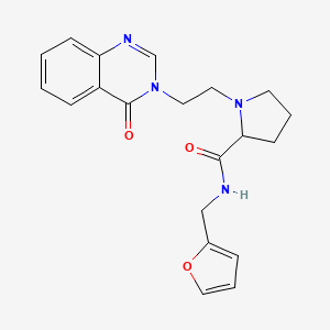molecular formula C20H22N4O3 B7064933 N-(furan-2-ylmethyl)-1-[2-(4-oxoquinazolin-3-yl)ethyl]pyrrolidine-2-carboxamide 