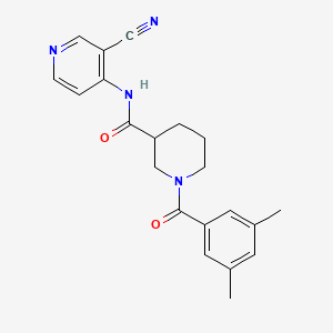 molecular formula C21H22N4O2 B7065035 N-(3-cyanopyridin-4-yl)-1-(3,5-dimethylbenzoyl)piperidine-3-carboxamide 
