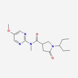 molecular formula C16H24N4O3 B7065066 N-(5-methoxypyrimidin-2-yl)-N-methyl-5-oxo-1-pentan-3-ylpyrrolidine-3-carboxamide 