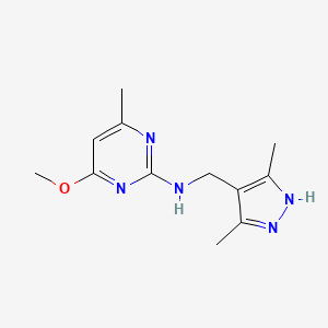 molecular formula C12H17N5O B7065077 N-[(3,5-dimethyl-1H-pyrazol-4-yl)methyl]-4-methoxy-6-methylpyrimidin-2-amine 