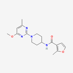 molecular formula C17H22N4O3 B7065102 N-[1-(4-methoxy-6-methylpyrimidin-2-yl)piperidin-4-yl]-2-methylfuran-3-carboxamide 