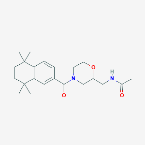 molecular formula C22H32N2O3 B7065145 N-[[4-(5,5,8,8-tetramethyl-6,7-dihydronaphthalene-2-carbonyl)morpholin-2-yl]methyl]acetamide 