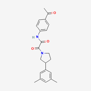 molecular formula C22H24N2O3 B7065182 N-(4-acetylphenyl)-2-[3-(3,5-dimethylphenyl)pyrrolidin-1-yl]-2-oxoacetamide 