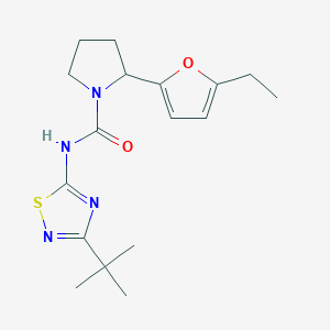 molecular formula C17H24N4O2S B7065194 N-(3-tert-butyl-1,2,4-thiadiazol-5-yl)-2-(5-ethylfuran-2-yl)pyrrolidine-1-carboxamide 
