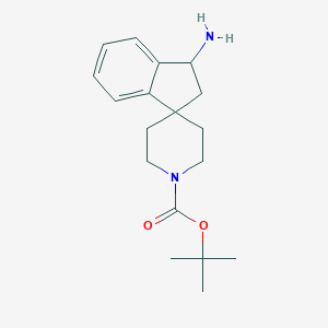 molecular formula C18H26N2O2 B070652 叔丁基3-氨基-2,3-二氢螺[茚满-1,4'-哌啶]-1'-羧酸酯 CAS No. 185527-11-1