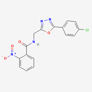 molecular formula C16H11ClN4O4 B7065292 N-[[5-(4-chlorophenyl)-1,3,4-oxadiazol-2-yl]methyl]-2-nitrobenzamide 