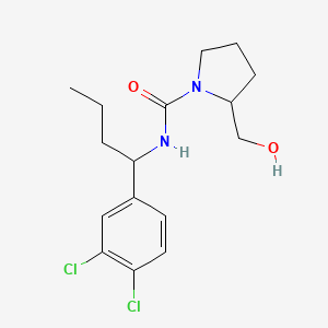 molecular formula C16H22Cl2N2O2 B7065299 N-[1-(3,4-dichlorophenyl)butyl]-2-(hydroxymethyl)pyrrolidine-1-carboxamide 