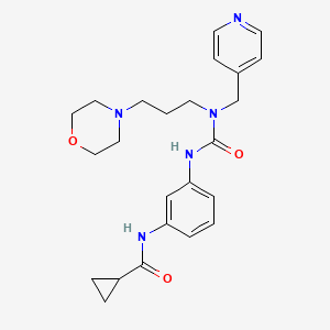 molecular formula C24H31N5O3 B7065328 N-[3-[[3-morpholin-4-ylpropyl(pyridin-4-ylmethyl)carbamoyl]amino]phenyl]cyclopropanecarboxamide 