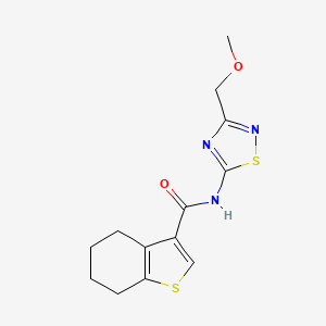 molecular formula C13H15N3O2S2 B7065334 N-[3-(methoxymethyl)-1,2,4-thiadiazol-5-yl]-4,5,6,7-tetrahydro-1-benzothiophene-3-carboxamide 