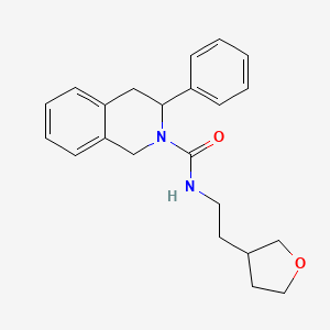 molecular formula C22H26N2O2 B7065345 N-[2-(oxolan-3-yl)ethyl]-3-phenyl-3,4-dihydro-1H-isoquinoline-2-carboxamide 