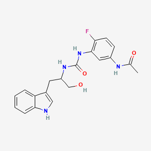 molecular formula C20H21FN4O3 B7065362 N-[4-fluoro-3-[[1-hydroxy-3-(1H-indol-3-yl)propan-2-yl]carbamoylamino]phenyl]acetamide 