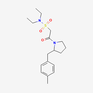 molecular formula C18H28N2O3S B7065415 N,N-diethyl-2-[2-[(4-methylphenyl)methyl]pyrrolidin-1-yl]-2-oxoethanesulfonamide 
